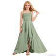 thumbnail image 2 of Fozruso Girls' Casual Dress Tiered Ruffle Spaghetti Strap Dress Ruched Flowy Summer Maxi Sundress,15-16 Years, 2 of 7
