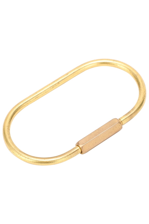 Outdoor Brass Screw Lock Clip Key Chain Retro OvalShaped Keychain Key Rings Hold