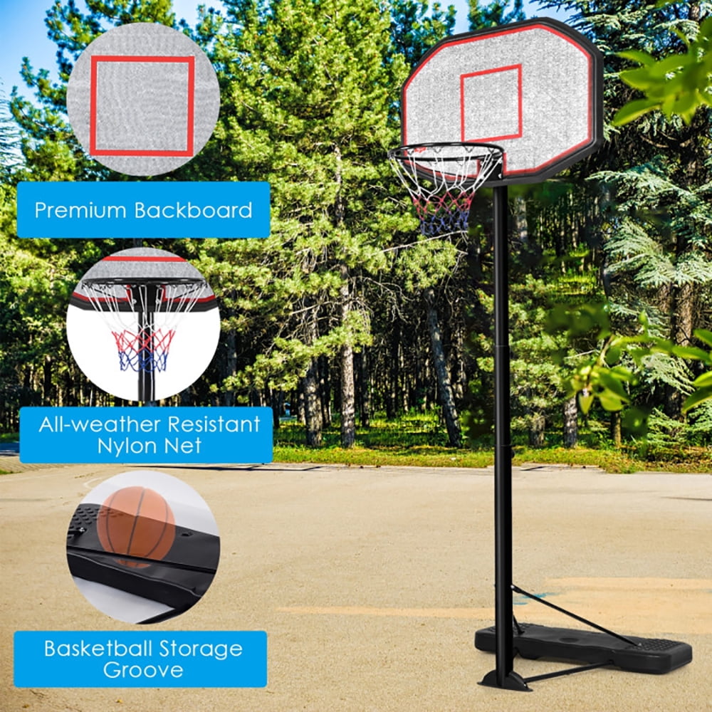 Resenkos 43 Inch Indoor Outdoor Height Adjustable Basketball Hoop
