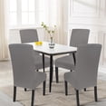 thumbnail image 2 of Dining Room Chair Covers Set of 6, Stretch Solid Color Parsons Chair Slipcover Spandex Removable Washable Kitchen Chair Protector Cover for Dining Room, Hotel, Ceremony (Pure Gray), 2 of 6
