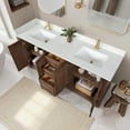 thumbnail image 5 of Tokyo 72" Double Bath Vanity in Aged Dark Brown Oak with Silk White Quartz Stone, 5 of 18