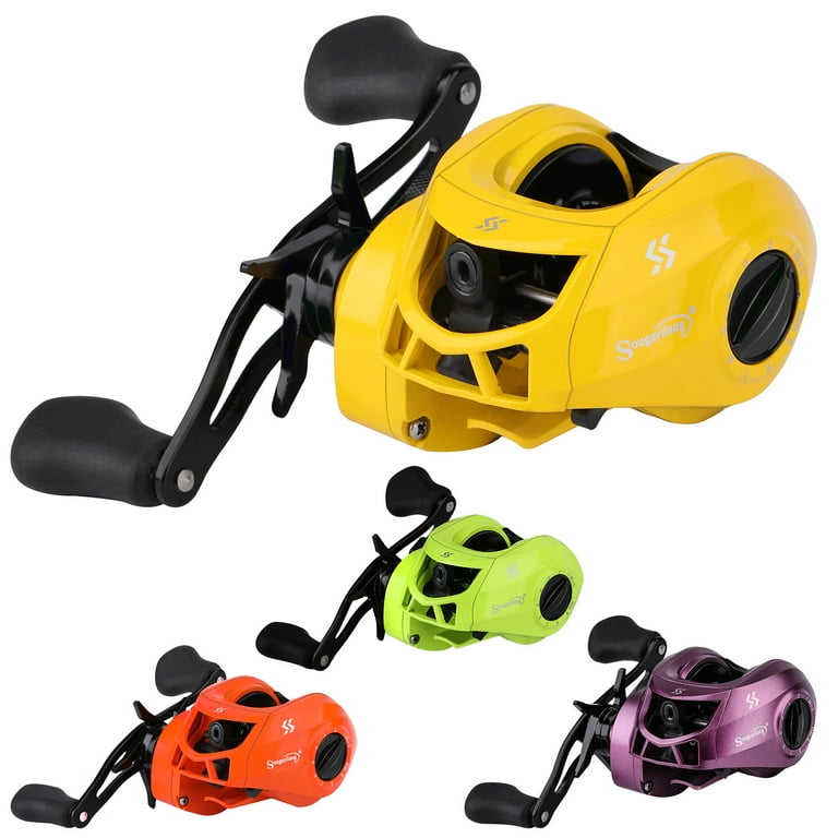 Sougayilang Casting Reel 7.1:1 High Speed Baitcasting Reel Drag Power Fishing Reel, Size: Right Handed, Yellow