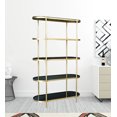 thumbnail image 4 of HomeRoots 488875 75 x 48 x 18 in. Black & Gold Glass & Iron Four Tier Etagere Bookcase, 4 of 4