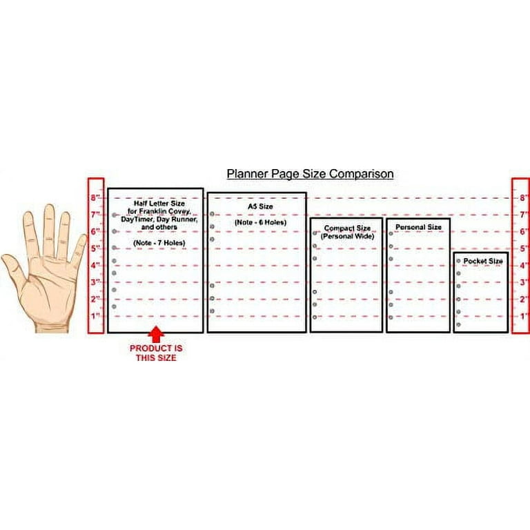  Half Size Password Keeper Planner Insert Refill, 5.5 x 8.5  inches, Pre-Punched for 7-Rings to Fit Day Timer, Franklin Covey and Other  Binders, 30 Sheets Per Pack : Handmade Products