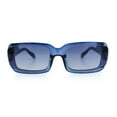 thumbnail image 3 of Womens Unique Exposed Side Lens Rectangular Plastic Mod Fashion Sunglasses Blue - Smoke, 3 of 6
