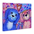 thumbnail image 3 of Stupell Industries Vivid Pink & Blue Puppy Love Animals Painting Wrapped Canvas Canvas Art Print Wall Art, 20 x 16, 3 of 7
