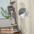 thumbnail image 3 of 70-Inch Cat Tree,Large Cat Tree Tower with Hammock, Scratching Post, Condo and Multi-Level Cat Tower for Large Cats, Cat Activity Center Playhouse, Light Gray LCT016, 3 of 7