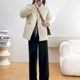 thumbnail image 5 of Abrigos acolchados para mujer, ligeros, de algodón añadido, estilo coreano, chaquetas de béisbol, holgados, informales, de longitud media, ropa vintage de invierno para mujer, 5 of 5