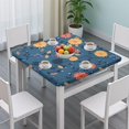 thumbnail image 3 of Pioneer Flower Floral Print Pattern Square Fitted Tablecloth with Elastic Edge,Square Table Cover,Washable Elastic Table Cover for Home Kitchen Party Decor 34"x34", 3 of 6