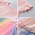 thumbnail image 4 of Otqutp Toddler Beach Sundress Baby Girl Rainbow Dress Summer Sleeveless Dress Princess Party Dress With Short Sleeves Fly Sleeve Vest Dress, 4 of 8