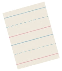 School Smart Red & Blue Storybook Paper, 5/8 Inch Ruled Long Way, 18 x 12 Inches, 250 Sheets
