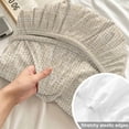 thumbnail image 4 of Twin XL Size Fitted Sheet Set - Cream 2 Piece Bedding Sets 16" Deep Pocket Fitted Sheet with 1 Pillowcases, Farmhouse Burlap Solid Beige Color Modern Linen Texture Brushed Microfiber Bed Sheets, 4 of 9
