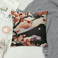 thumbnail image 2 of COMIO Crane Pillow Covers Japanese Style Throw Pillow Covers Cherry Blossoms Pattern Cushion Covers For Adult Women Girl Japanese Traditional Pattern Decorative Accent Pillow Cases, 2 of 5