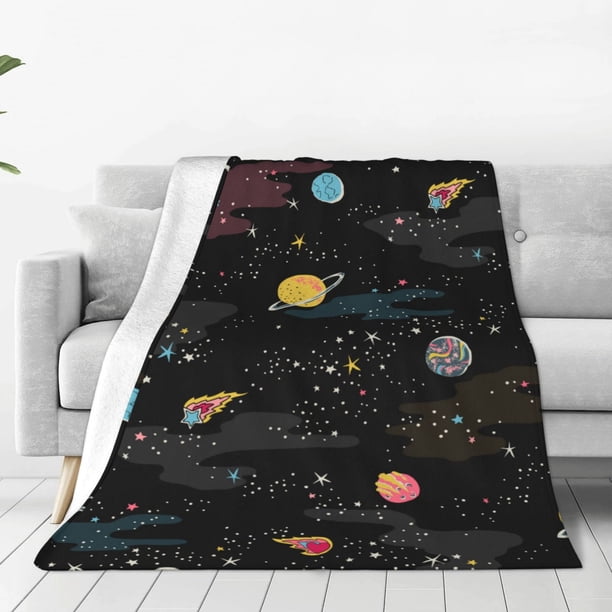 Balery Galaxy Manta de Felpa Suave y Acogedora – Cobija de Franela Aterciopelada para Cama, Lavable y Cálida para Sofá, Mascotas, Transpirable-80"x60"