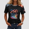thumbnail image 2 of vigerkar 4th of July Shirts Women American Flag Patriotic Shirts USA Star Stripes Graphic T Shirt Short Sleeve Summer Tees (Black, 4XL), 2 of 6