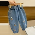 thumbnail image 2 of Gubotare Tall Girl Jeans Unisex Baby Denim Pants Elastic High Waist Ripped Jeans Broken Hole Trousers Leggings Outfit 2T 3T (Grey,2-3 Years), 2 of 5