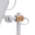 thumbnail image 3 of Benjara 23" Table Lamp- Brown Wood Trim- Dome Metal Shade White/Round Base, 3 of 5