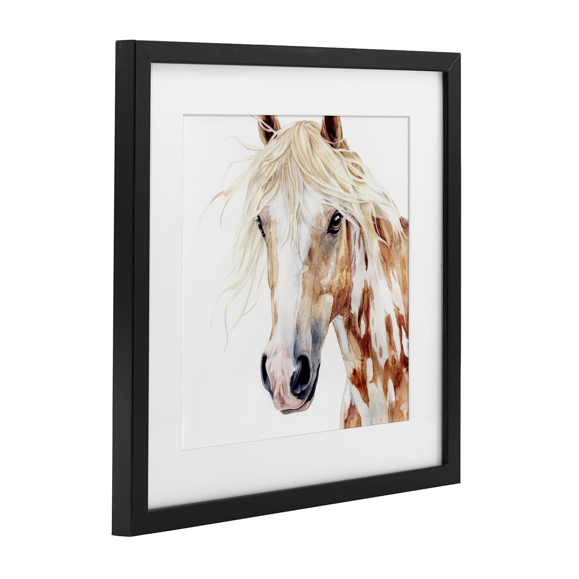 Stupell Industries Majestic Mane Spotted Horse Black Framed Print Under Glass, design by Svetlana Aleynikova