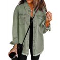 thumbnail image 4 of Clearance Sale! Rigardu Washed Denim Shirt Jacket Fashion Casual Hem Women's Jacket Army Green Xxl, 4 of 4
