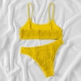 thumbnail image 4 of Hipattires Womens 2 Piece Swimsuits Summer Clearance Under $5 Yellow Beach Bikini Sets Swimwear Solid Ladies Bathing Suits, 4 of 5