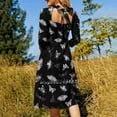 thumbnail image 3 of Entomologist s Sweetheart Knot Flared Dress Fashion Design Large Size Loose Dress Bugs Bug Pattern Insects Black And, 3 of 5