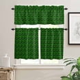 thumbnail image 2 of Christmas Cat Kitchen Curtains and Valances Set, Winter Xmas Santa Hat Green Background Rod Pocket Window Valance 18 Inch Window Curtain Panels for Living Room Bedroom Laundry, 27.5x24in, 3 Pieces, 2 of 7