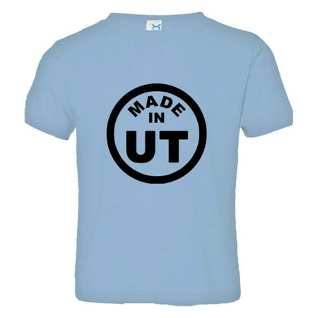 

PleaseMeTees™ Toddler From Born Made In Utah UT Logo Label Tag HQ Tee