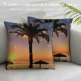 Bciig Palm Tree Sunset Graphic Decorative Cushion Throw Pillow Cover