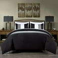 thumbnail image 2 of Chezmoi Collection Briar 7-Piece California King Bed in a Bag Comforter Set with Sheets - Lightweight Comforter Black Gray White Luxury Pleated Stripe Bedding Set for All Season, 2 of 9