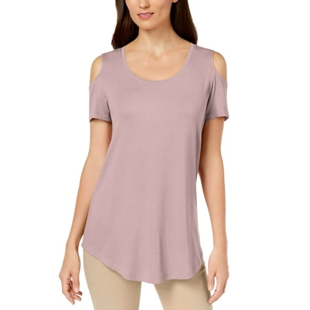 JM Collection Cold-Shoulder Swing T-Shirt Nude Size Extra Large