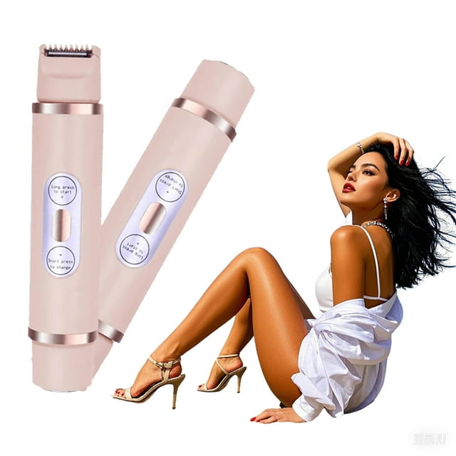 2-in-1 Electric Shaver for Women | Waterproof Bikini Trimmer & Facial Hair Remover | IPX7 Wet Dry Design | Rechargeable 400mAh | Gentle for Sensitive Skin | ABS Material | Portable Grooming Tool
