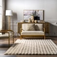 thumbnail image 5 of nuLOOM Jeni SuperiorWash Solid Faux Rabbit Machine Washable Area Rug, 6', Round, Jeni Beige, 5 of 6