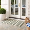 thumbnail image 4 of Safavieh Courtyard Caroline Striped Indoor/Outdoor Area Rug, Beige/Dark Green, 2' x 3'7", 4 of 17