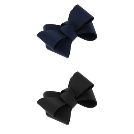 

2x Ribbon Bow Shoe Clips for Women Weddings Shoes Party Shoes Embellishments Navy Black