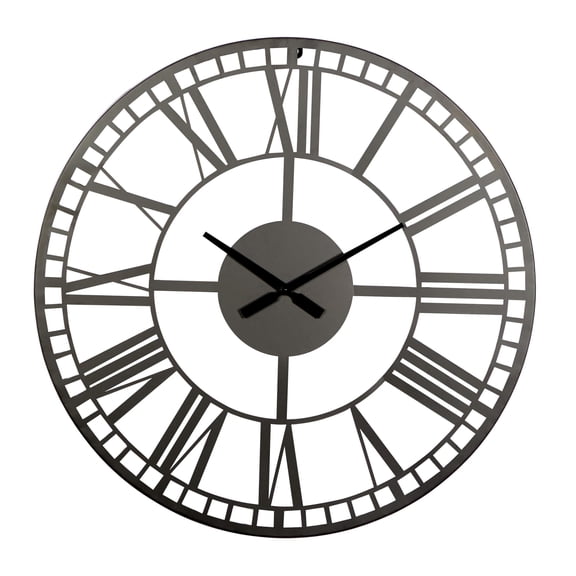DecMode 28" Black Metal Open Cutout Frame Wall Clock