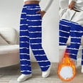 thumbnail image 2 of HAPIMO Fleece Lined Leggings Women High Waist Straight Pants Loungewear Pants Wide Leg Pants Elastic Waist Yoga Workout Pants Casual Pajama Pants Blue L, 2 of 9