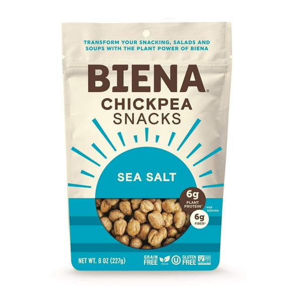 Biena 8 oz. Sea Salt Roasted Chickpea Snacks