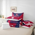 thumbnail image 6 of jejeloiu Baseball City Bedding Comforter Set 7 Pieces,Minnesota Full Bedding Set,Red Deepblue Fitted Sheet Flat Sheet For Child,Luxury Bedroom Decor Reversible, 6 of 8