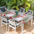 thumbnail image 2 of Grey Christmas Table Cloths for 6 Foot Rectangle Tables, Snowman Snowflake Xmas Tree Gifts Patio Waterproof Elastic Fitted Tablecloths, Washable Rectangular Table Cover for Camping, 2 of 8
