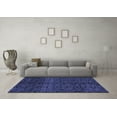 thumbnail image 3 of Ahgly Company Machine Washable Indoor Square Abstract Blue Modern Area Rugs, 4' Square, 3 of 4