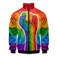 thumbnail image 3 of Chaqueta con cremallera y estampado 3D de arcoíris LGBT para hombres y mujeres, abrigo de manga larga con patrón colorido, chaquetas holgadas deportivas de calle a la moda, 3 of 5