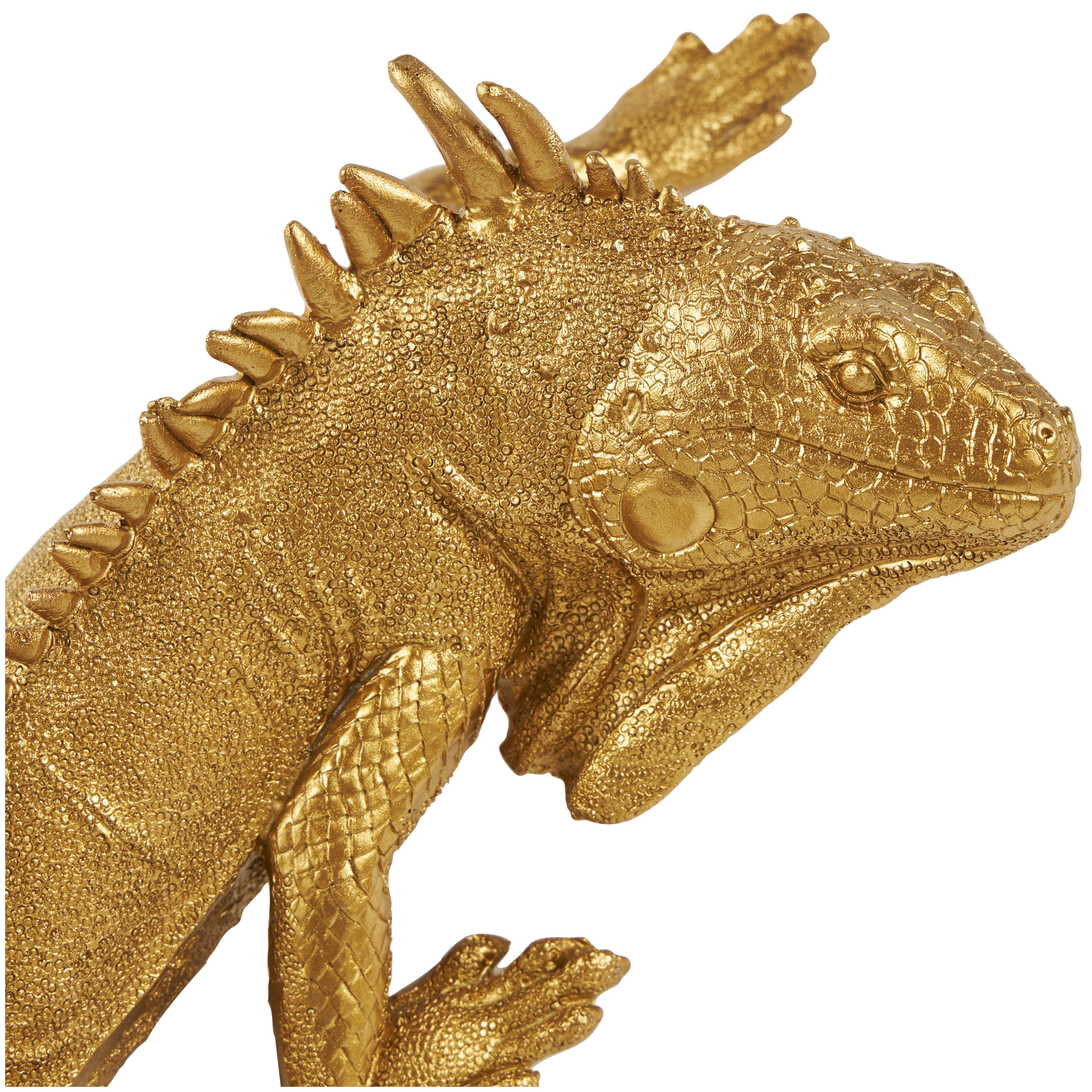 Gold Polystone Lizard Textured Climbing Home Wall Decor, 17" x 10" x 5", by DecMode