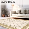 thumbnail image 2 of ODIKA 5'x7' Machine Washable Non-Slip Area Rug, Lattice Hallway with Interlocking Trellis High Traffic Rug, Ivory, 661275, 2 of 7