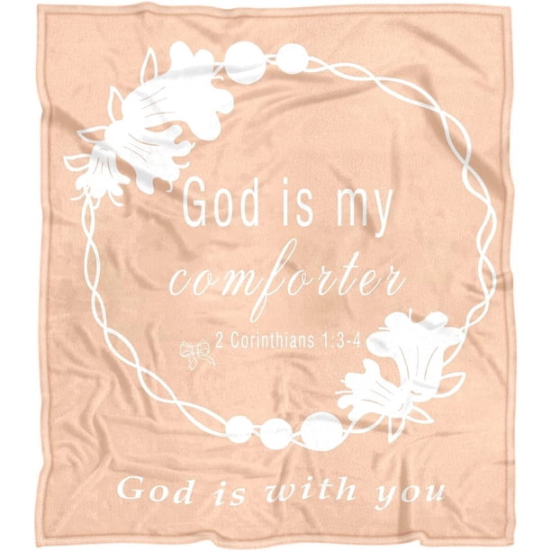 LHSHID God is My Comforter Blanket Scripture Blanket with Healing Caring Faith Prayer Religious Gifts for Women Christian Bible Verse Throw Blanket 30x40in