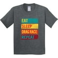 thumbnail image 3 of Inktastic Drag Racing Eat Sleep Drag Race Repeat Youth T-Shirt, 3 of 5