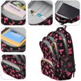thumbnail image 4 of Black Pink Butterfly Pattern Cute School Backpack Bag with Padded Back and Adjustable Shoulder Straps 16.9 X 12.6 X 5.9 Inches, 4 of 5