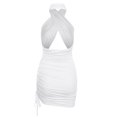 thumbnail image 4 of Leutsin Femmes Été Licol Mince Hanche Creuse Robe, 4 of 5