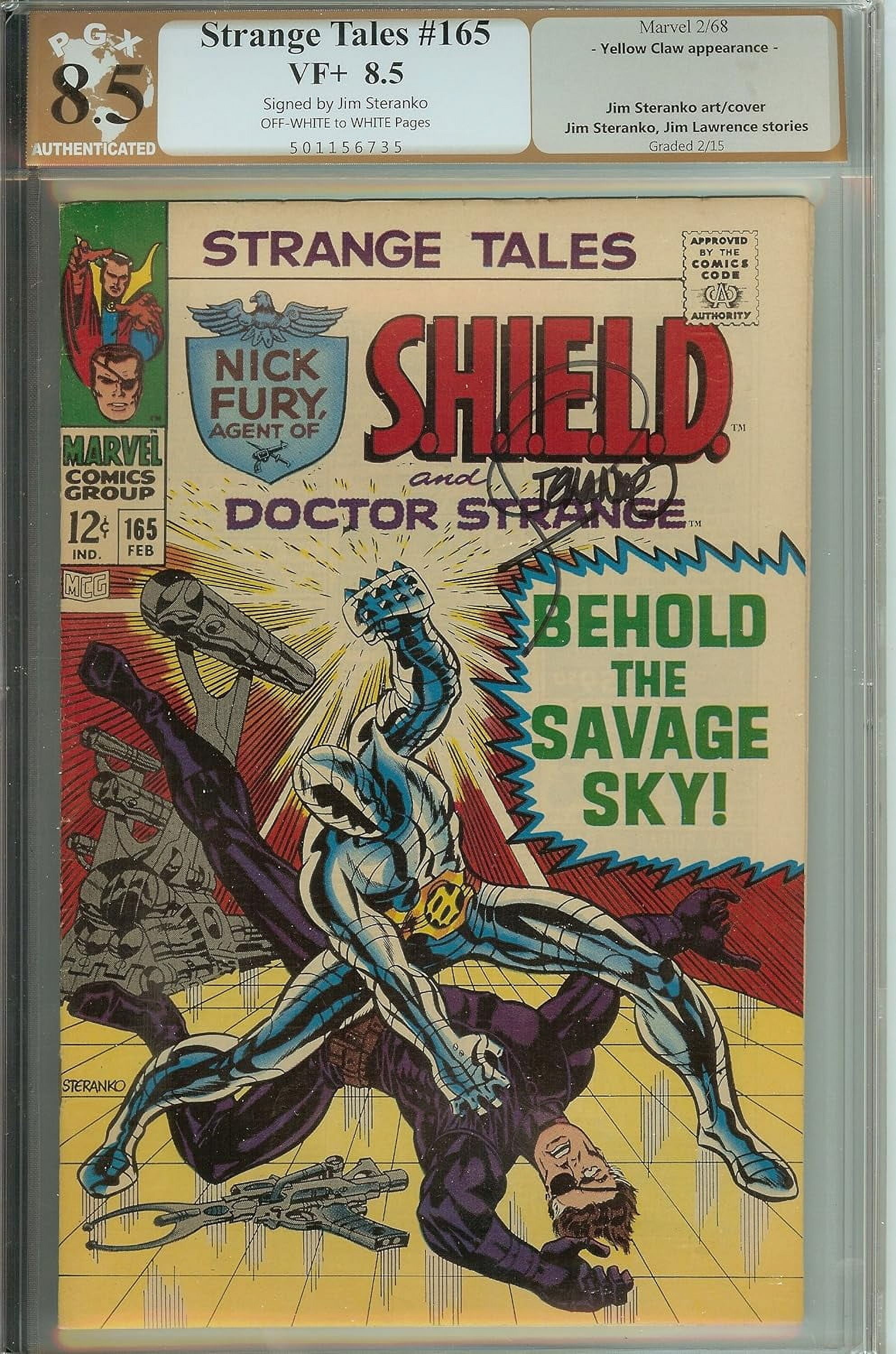 Strange Tales #165 PGX 8.5 not CGC Signed Steranko