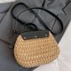 thumbnail image 5 of Bolso de ganchillo para mujer, bolso de hombro de cuero PU, bolso de playa de verano para mujer (negro), 5 of 8
