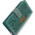 thumbnail image 5 of Wrangler Women's RFID Bifold Wallet - Large Western Tooling Flower Design, Card Case & Cash Organizer, Stylish Travel Clutch for Ladies, Turquoise, 5 of 7